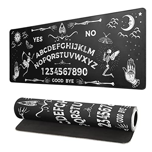 Mysterious Spirit Goth Gaming Mouse Pad 31.5x11.8 Inch Large Desk Mat Black Extended Pads Big Mousepad Non-Slip Rubber Base Keyboard Mat with Stitched Edges for Gaming Laptop Computer PC Desktop - color: Mysterious Spirit Goth