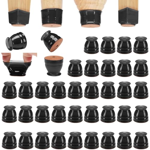 CHUNZEXI 32 Pack Chair Leg Floor Protectors for Hardwood Floors, Silicone Felt Covers Pads Caps, Protect Wood Furniture Feet Floors Noise Reduce and Scratch (Universal Small) - color: Black-32pack, size: Universal S