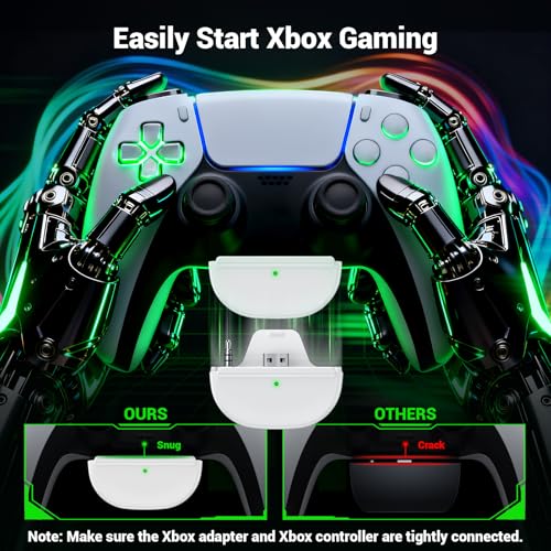 Krysenix Wireless Gaming Headset with Noise Canceling Mic for Xbox, PS5 | Low latency<20ms|Dual Mode (2.4GHz+BT)丨Compatible: PC/PS5/PS4/Switch/Mac/Tablet/Phone丨50H Battery丨Foldable Design - color: White for XBOX