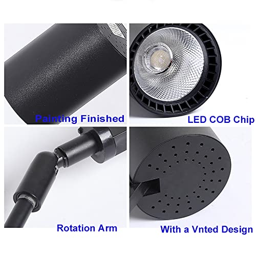 ikanta Painting Display Spotlights 24W 3 Temperature 3000K 4000K 6000K Swing Arm Lights Wall Mount Hardwired,Ceiling Mounted Picture Lights Spotlights for Accent Task Wall Art Exhibition