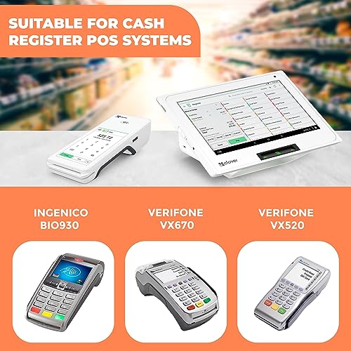 Thermal Credit Card Paper Rolls Printer Paper Receipts 2 1/4" X 50' for Popular Credit Card Machines POS and Cash Registers BPA Free 50 Rolls (CORE 50 Rolls) - size: 2 1/4" x 50'