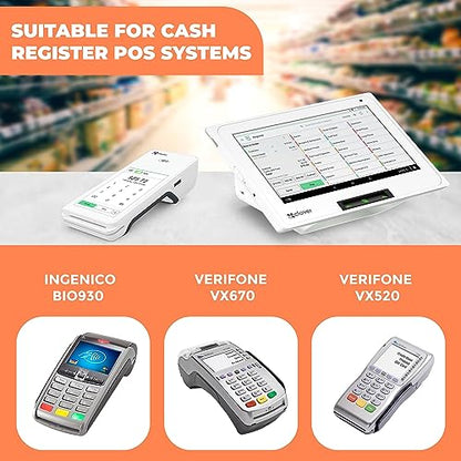 Thermal Credit Card Paper Rolls Printer Paper Receipts 2 1/4" X 50' for Popular Credit Card Machines POS and Cash Registers BPA Free 50 Rolls (CORE 50 Rolls) - size: 2 1/4" x 50'