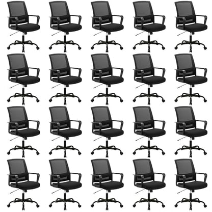 CLATINA Ergonomic Rolling Mesh Desk Chair with Executive Lumbar Support and Adjustable Swivel Design for Home Office Computer Black 20 Pack - size: 20 Pack