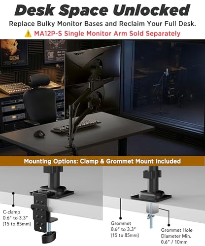 ULTRARM Extra-Tall Extension Arm Accessory for MA12P-S Do Not Use Alone - size: Extension Monitor Arm
