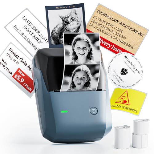 NIIMBOT B1Pro Label Maker, 300DPI HD Label Printer with 3 Roll Label, Blue - color: Blue Set