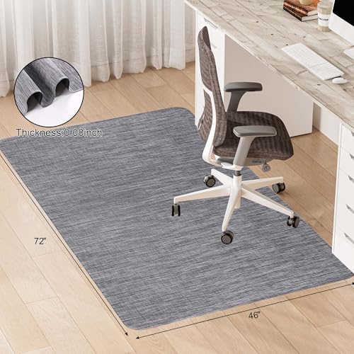 Office Chair Mat for Hardwood & Tile Floor, 46" x 72" Desk Computer Chair Mat, Anti Slip, Floor Protector Under Desk Low-Pile Office Rug for Rolling Chair, Grey - color: Grey, size: 46'' x 72'' Rectangle