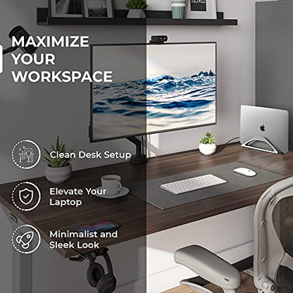 HumanCentric Vertical Laptop Stand for Desks in Space Grey, Upright Adjustable Holder to Dock Apple MacBook Stand, and Other Laptops to Organize Work & Home Office, Automatic Grip - color: Space Gray