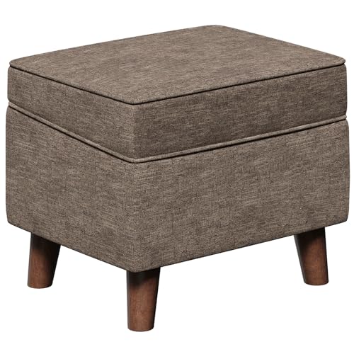 FAGAGA Storage Ottoman with Adjustable Cover, Soft Step Stool - color: Brown, size: 15.8"D x 18.5"W x 15.8"H