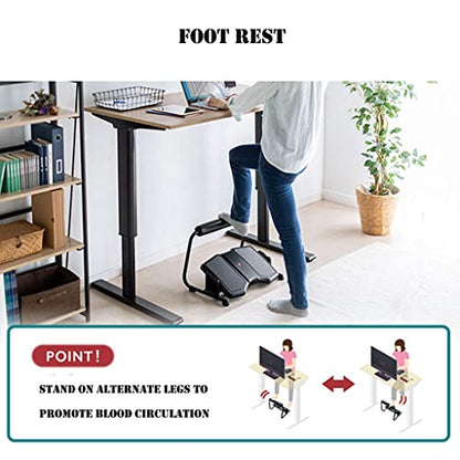 Adjustable Rocking Foot Rest for Under Desk at Work, Ergonomic Office Footrest Foam Leg Rest Elevated Under Table, Standing Desk Foot Rocker Stand Support (Black)