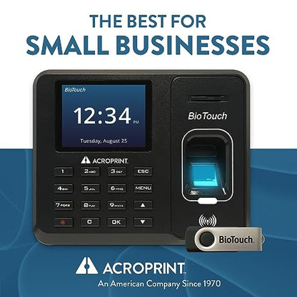 Acroprint BioTouch Self-Contained Automatic Biometric Fingerprint/Proximity Time Clock (No Monthly Fee) - style: BioTouch