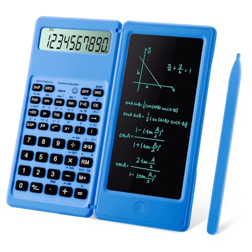 IPepul Scientific Calculators for Students, Blue Math Calculator with Notepad,10-Digit Large Screen, Classroom Must Haves for Middle High School Supplies & College （Blue） - color: Blue