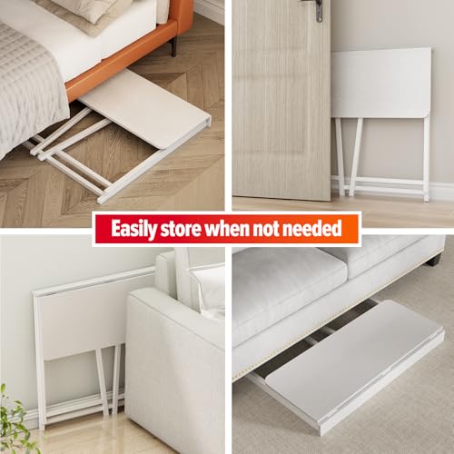 WOHOMO Folding Desk, 31.5" Foldable Computer Table for Small Spaces, White - color: White, size: Small Size:31.5 x 15.7