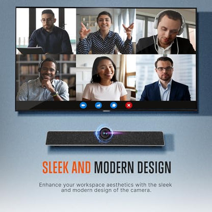 SQUATZ Ultra HD 4K Video Conferencing System with 5X Zoom, Wide-Angle Lens, Echo Cancellation, 8m Voice Pickup, 120° FOV - Perfect for Small Conference Rooms, Home Offices, and Remote Work