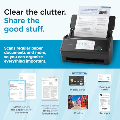 ScanSnap iX2500 Wireless or USB High-Speed Document Scanner, Black - color: ScanSnap iX2500 Black