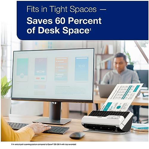 Epson DS-C490 Duplex Desktop Document Scanner 20-Page Auto Feeder