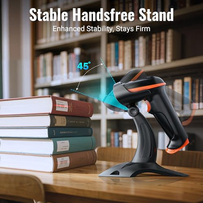 Tera Barcode Scanner 2D Wireless with Stand: Battery Indicator, D5100-Z - color: 2D with stand