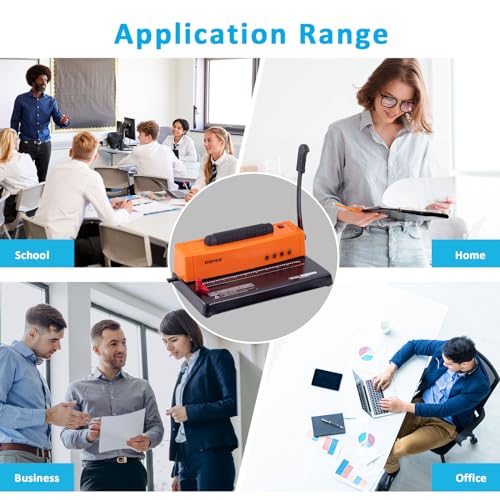TIANSE Binding Machine, Spiral Coil Binder Machine, Manual Book Maker Punch Binder with Electric Coil Inserter,Suit for Letter Size / A4 / A5
