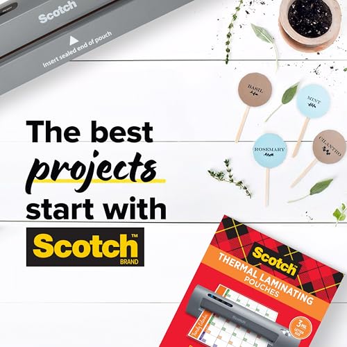 Scotch Rapid Thermal Laminator, 9 inch | Ready in 1 Minute, Never Jam Technology Automatically Prevents Misfed Items, Includes 2 Pouches, TL909X-EF