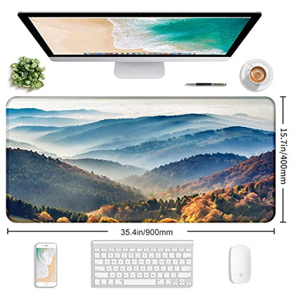 Large Mountain View Patterned Mouse Pad, Anti Slip Gaming Keyboard Desk Pad | Large Extended Mouse Pad; Full Desk Coverage; Waterproof Coating; Stable Anti-Slide Base For Gaming, Office, Study Daily Use - color: Mountain Landscape