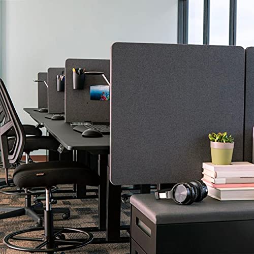 Stand Up Desk Store ReFocus Clamp-on Acoustic Desk Divider Privacy Panel that Reduces Noise and Visual Distractions (Ash Gray, 23.6" x 23.6") - color: Ash Gray, size: 24" X 24"