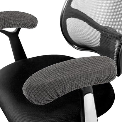 Kakalote Stretchable Office Chair Armrest Covers, 1Pairs Removable Arm Rest Slipcovers Elastic Arm Covers Protectors for Office, Desk, Gaming Chairs(Dark Grey-No Padding) - color: Dark Grey