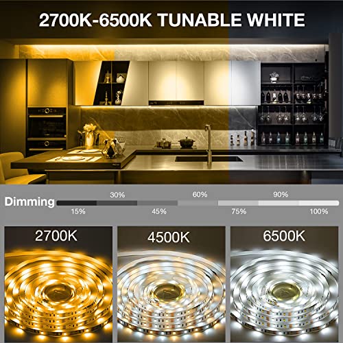 DAYBETTER 8 PCS Under Cabinet Lighting Kit, Bright Under Cabinet Lights, Flexible Led Strip Lights with Remote, for Kitchen Cabinets Shelf Desk Counter, 2700K-6500K Warm to Daylight White, 13.2ft - size: 13.2ft