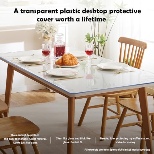 Plastic Clear Chair Mat 30x60 Crystal Clear Plastic Dining Table Cover Protector Office Desk Pad Mat Rectangle Vinyl Table Cover 5 Foot Table PVC Desk Writing Mat Wood Side End Coffee Kitchen Table - color: Clear, size: 30" x 60"