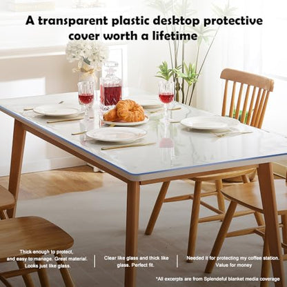 Plastic Clear Chair Mat 30x60 Crystal Clear Plastic Dining Table Cover Protector Office Desk Pad Mat Rectangle Vinyl Table Cover 5 Foot Table PVC Desk Writing Mat Wood Side End Coffee Kitchen Table - color: Clear, size: 30" x 60"