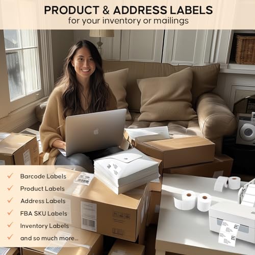 Arkscan 3x2 Thermal Labels - 2 Rolls, 700 Labels per Roll (1,400 Labels) - Direct Thermal Barcode Labels for Zebra, Rollo & Arkscan Printers - size: 3 x 2", 2 Rolls