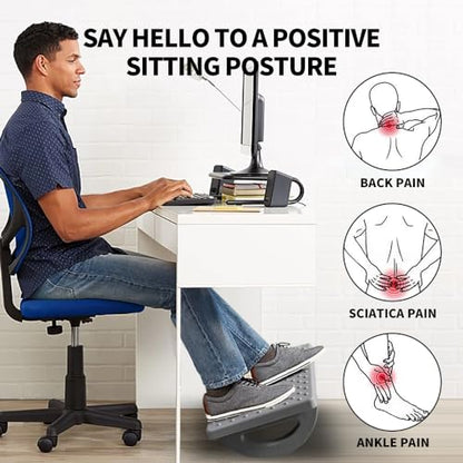 CasaZenith Foot Rest Under Desk at Work, Foot Stools for Under Office Desk - color: Gray