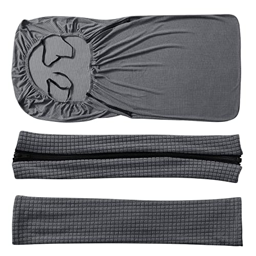 FORCHEER Office Chair Cover Water Repellent Jacquard Armrest Swivel Chair Slipcovers Removable Stretch Universal Computer Chair Cover L with Chair Arm Cover 2P-Dark Grey - color: Dark Grey, size: Large+Chair-Arm Cover
