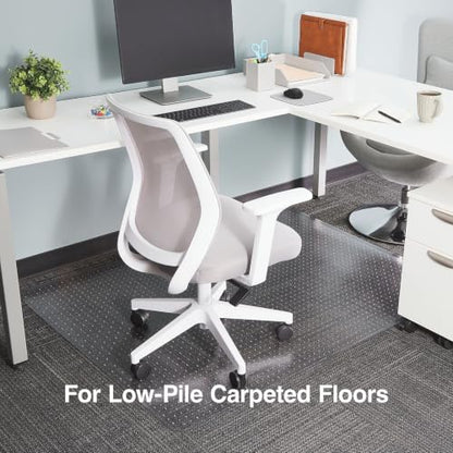 Staples Office Chair Mat, Clear Floor Mats, Low-Pile Carpets, 60 x 46 Inch, Smooth Glide - size: 46'' x 60'', style: Low-Pile