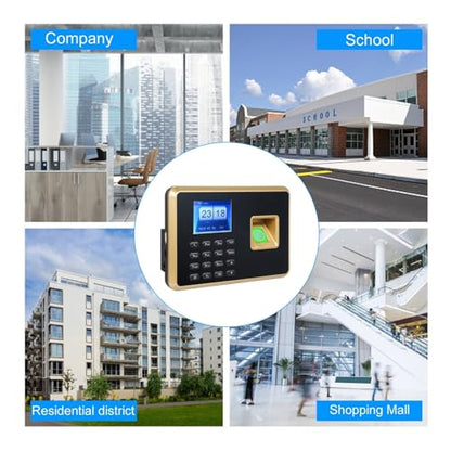 Biometric Time Clock For Small Businesses Employee Attendance Machine Support Fingerprint Password Recognition Data Management Device For Offices, Factories, Hotels, Schools and More(With USB) - size: With USB