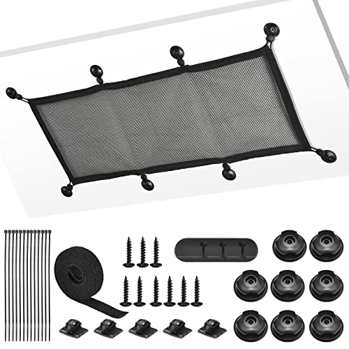 Cable Management Net Under Desk Kit,Privacy Mesh Cable Manager Flexible Under Desk Wire Net Large Capacity Cord Organizer Net for Office,Standing Desk, Home, 26 X 10 Inches
