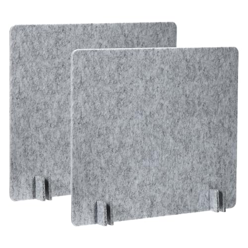 PATIKIL Desk Divider, 2 Set 24 x 24 Inch Acoustic Freestanding Desk Divider Desk Privacy Panel with 8 Pcs Support Feet for Library Office Workstation, Grey - color: Gray, size: 24 x 24 Inch