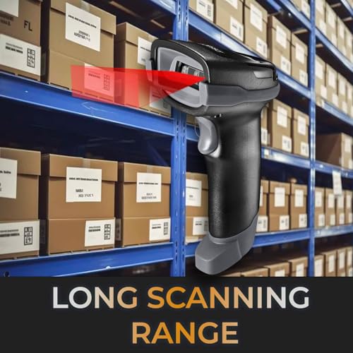 Adesso NuScan 3000 Wireless 2D Barcode Scanner, 3-Mode | Bluetooth/2.4GHz/USB, Handheld CMOS, with Charging Cradle, 12-inch Scan Depth, Made in Taiwan