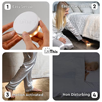 Under Bed Light, Ready-To-Use, No Setup, 360° motion activated night light