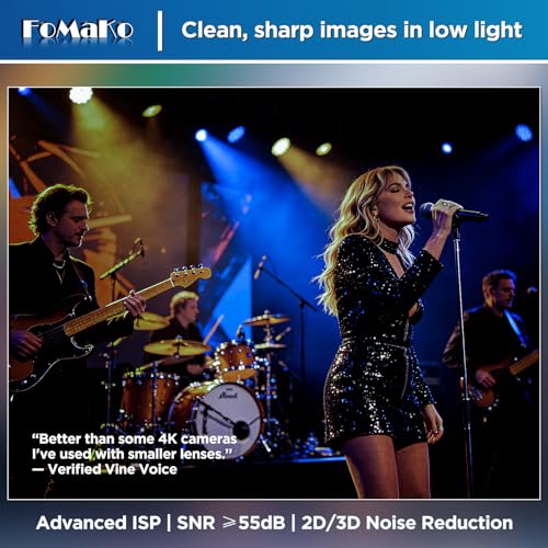 FoMaKo PTZ Camera 20X Optical Zoom, 1080P 60fps AI Auto-Tracking & Framing, USB3.0 3G-SDI HDMI PoE+, LCD IP Display for Live Streaming Church Worship, Conference Room & Education, NDI Upgradeable K20 - color: Matte Black