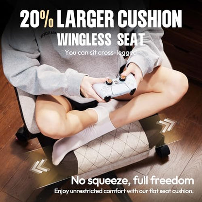 Dowinx Gaming Chair Fabric with Pocket Spring Cushion, High Back Ergonomic Computer Chair with Footrest for Adults, Massage Lumbar Support Swivel Game Chair for Office Gaming 300LBS, Brown - color: Brown