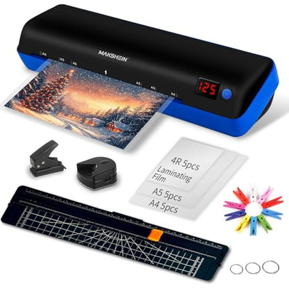 9 Inch A4 Thermal Laminator 10-in-1 Laminating Machine 3-6 mil (9" mk168) | 30S Warm-up 500mm/min Full set of accessories - size: 9" mk168