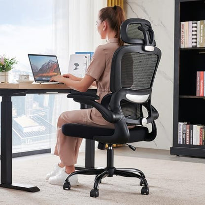 TRALT Office Chair Ergonomic Desk Chair - Gaming Chair with Lumbar Support - color: Black