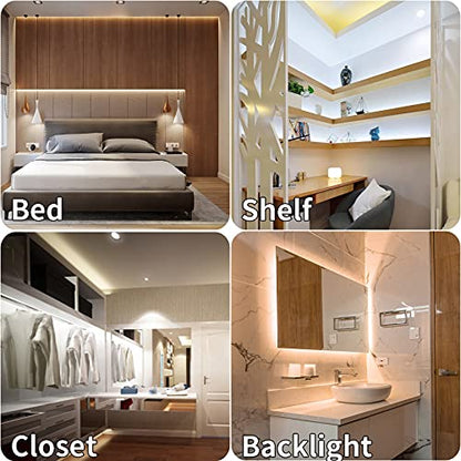 WOBANE White Under Cabinet Lights,8 PCS 20inch LED Strip Light with Remote - color: White