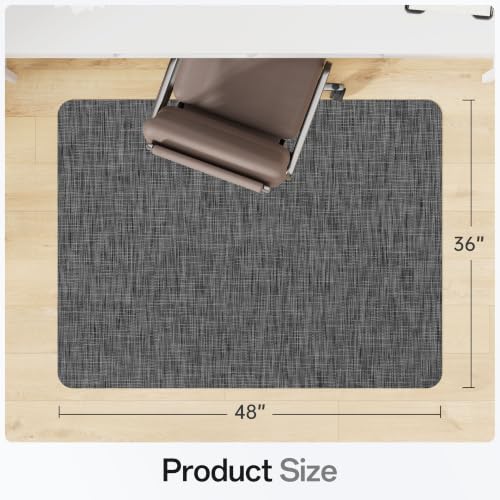 Office Chair Mat for Hardwood & Tile Floor, 36" x 48" Desk Computer Chair Mat, Anti Slip, Floor Protector Under Desk Low-Pile Office Rug for Rolling Chair, Dark Grey - color: Dark Grey, size: 36'' x 48'' Rectangle