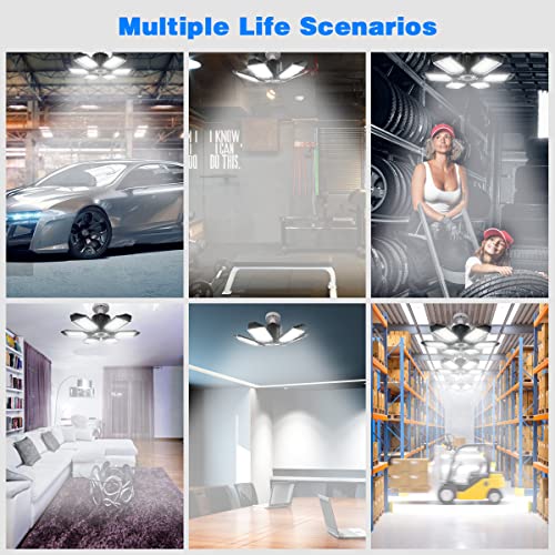 LED Garage Light - 160W Garage Light Bulb 64000LM 6500K Super Bright Garage Lighting w/ 6 Deformable Panels Screw in Shop Lights for Basement Workshop Warehouse Attic - 4Pack - size: 160W - 4Pack