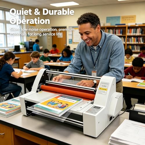 Hot Cold Roll Laminator, 110V 13" V350 Laminator Digital Display Single&Dual Sided Laminating Machine for Photo & Document Lamination, 0-180℃ Temperature Control