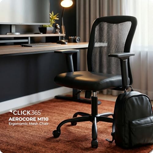 Click365 Ergonomic Office Chair with Lumbar Support, Mid-Back Mesh Chair - color: M110/Black
