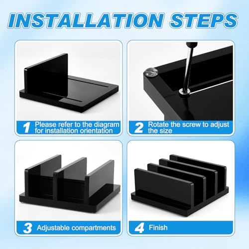 Chunful Adjustable Vertical Laptop Stand for Desk, Acrylic 3 Slot Laptop Holder Desktop, Invisible Desktop Notebook Dock for Notebook Computer, All Gaming Laptops up to 17'' - color: Black, style: 3 Slot