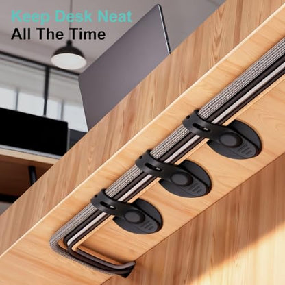 Silicone Self Adhesive Under Desk Cable Management 12Pcs