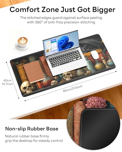 Mouse Pad 31.5x15.7in Large Desk Mat Non-Slip for Office - color: Lizard House, size: 31.5" x 15.7"