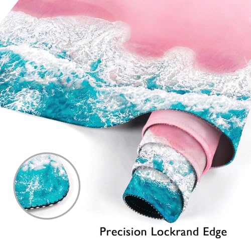 Large Mouse Pad, Mouse Pad, 31.5 x 15.7 Inch, Beach Pink | Blue Non-Slip Desk Pad Keyboard and Mouse Desk Mat for Gamer, Office & Home - color: Pink Blue Beach